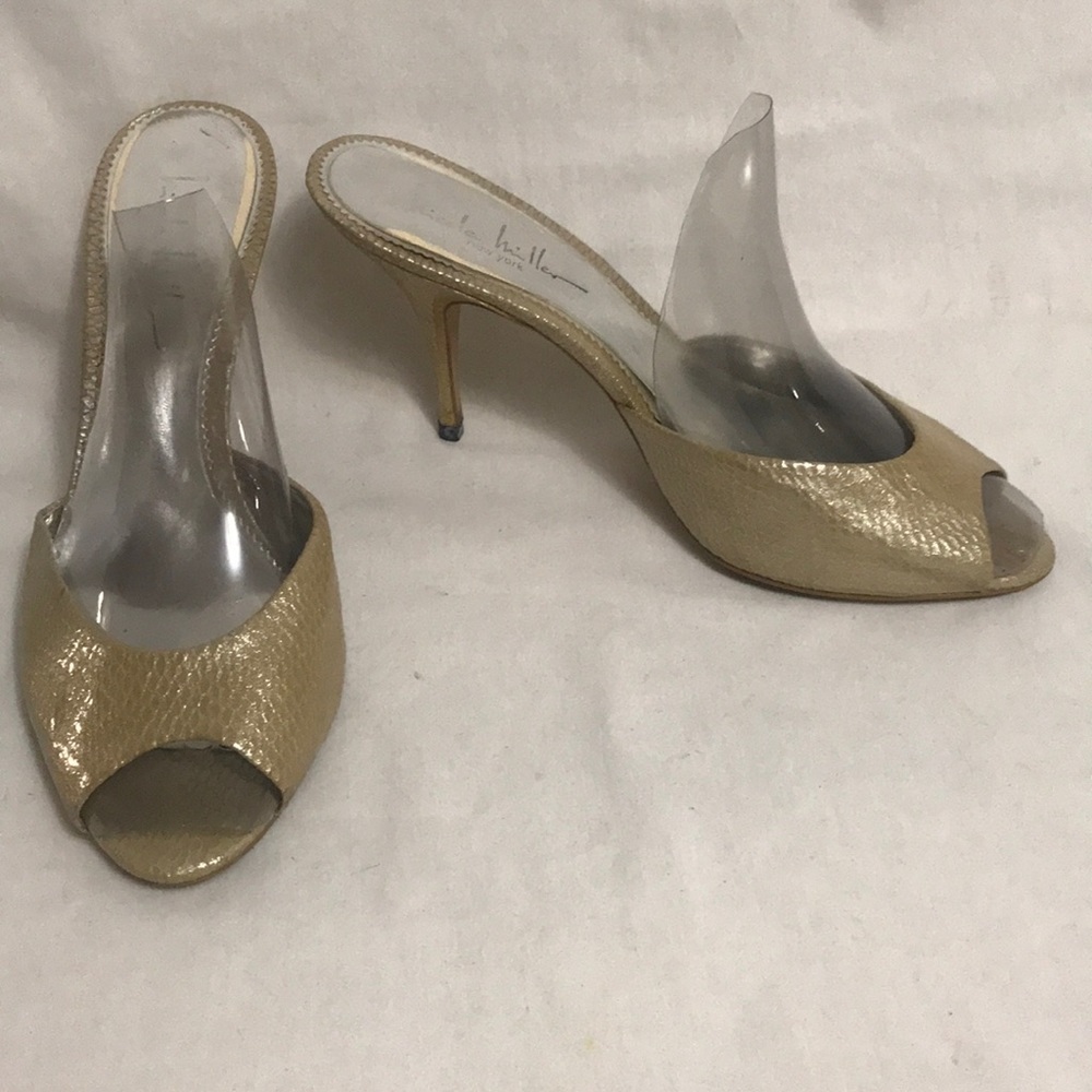 Nicole Miller Peep Toe  Embossed Snake Skin Hell’s